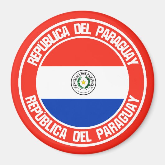 Paraguay Round Emblem Magnet (Vorne)