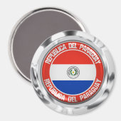 Paraguay Round Emblem Magnet (Vorderseite/Rückseite)