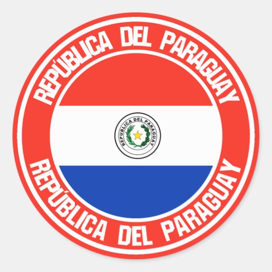 Paraguay Round Emblem Runder Aufkleber (Vorderseite)