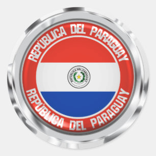 Paraguay Round Emblem Runder Aufkleber
