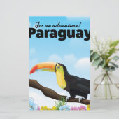 Paraguay Toucan Reiseplakat Briefpapier (Stehend Vorderseite)