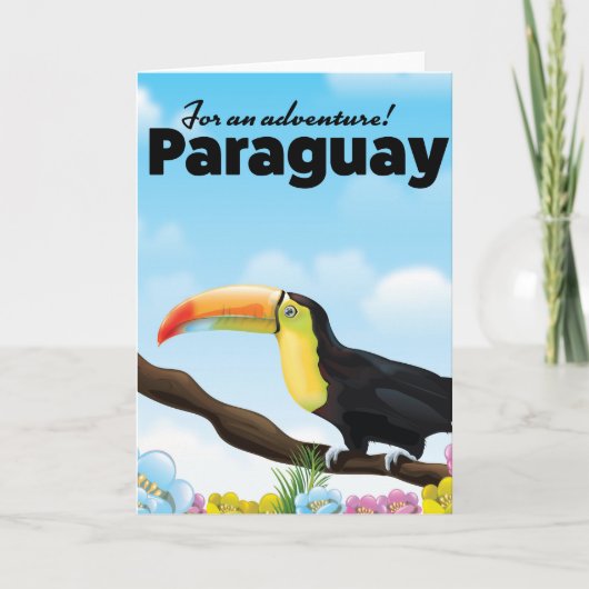 Paraguay Toucan travel poster Feiertagskarte (Vorderseite)