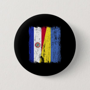 Paraguay Ukraine Halbflagge Paraguayischer Ukraini Button