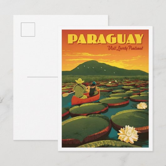 Paraguay Vintage Reise  Postkarte (Vorne/Hinten)