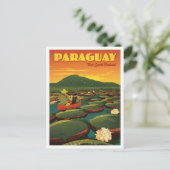 Paraguay Vintage Reise  Postkarte (Stehend Vorderseite)