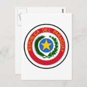 Paraguay-Wappen Postkarte (Vorne/Hinten)