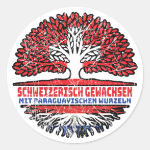Paraguayisch Schweizer Schweiz Baum Runder Aufkleber