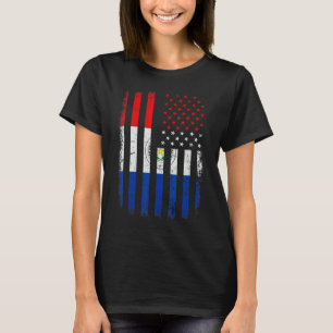 Paraguayische amerikanische Flagge Paraguayischer T-Shirt