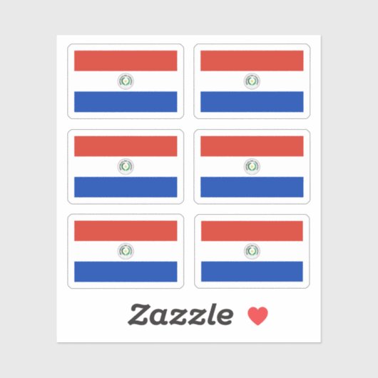 Paraguayische Flagge Aufkleber (Blatt)