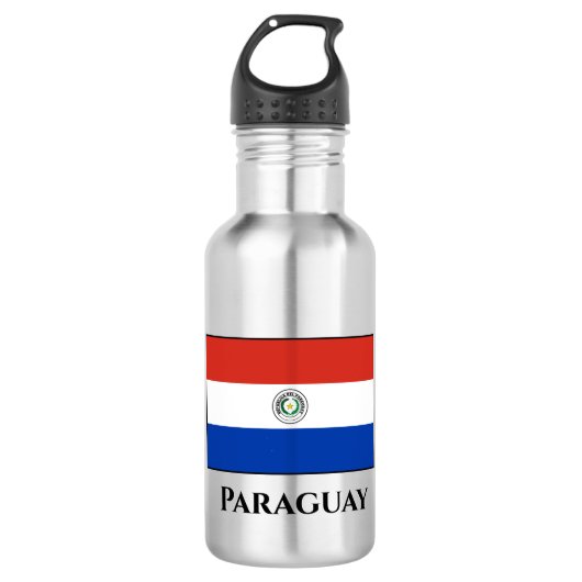 Paraguayische Flagge Edelstahlflasche (Vorderseite)