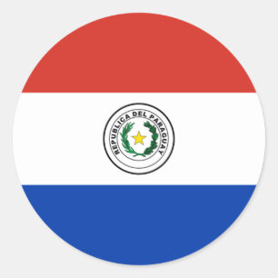 Paraguayische Flagge, Flagge Paraguays Runder Aufkleber