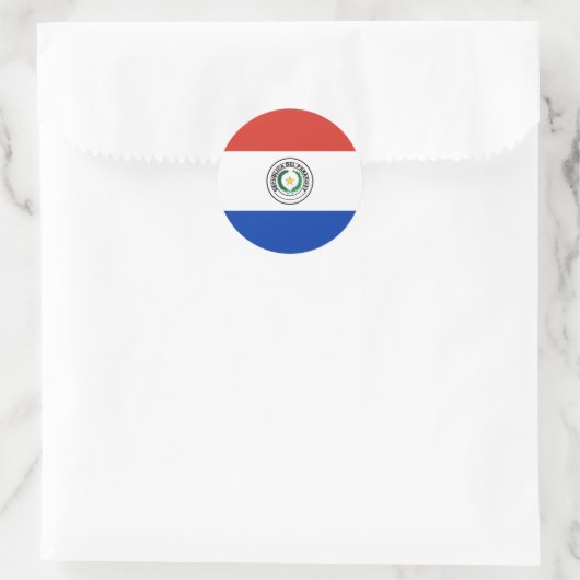 Paraguayische Flagge Runder Aufkleber (Tasche)