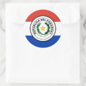 Paraguayische Flagge & Siegel, Flagge Paraguays Runder Aufkleber (Tasche)