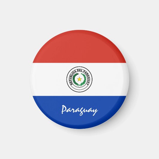 Paraguayische Flagge & Südamerika - Reise-/Sportfa Magnet (Vorne)
