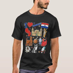 Paraguayische handgezeichnete Symbole Paraguay Kar T-Shirt