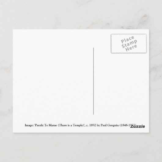 'Parahi Te Marae' - Paul Gauguin Postkarte (Rückseite)