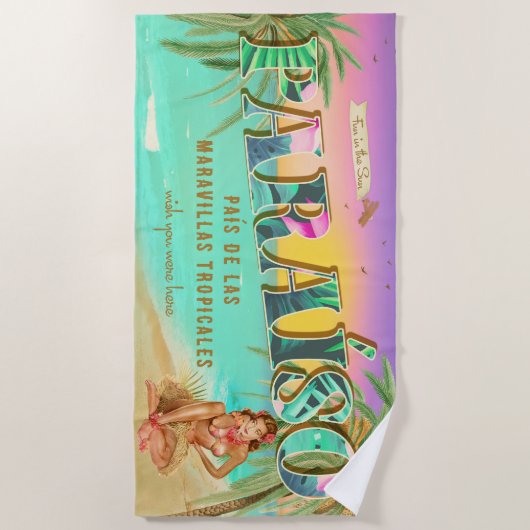 Paraíso Spanischer Spaß im Sonnenhandtuch Strandtuch (Vorderseite)