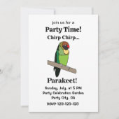 Parakeet Bird Funny Party Einladung (Vorderseite)