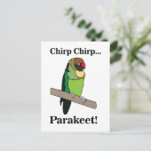 Parakeet Bird Postkarte (Stehend Vorderseite)