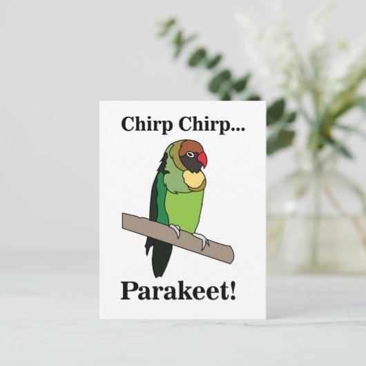Parakeet Bird Postkarte (Stehend Vorderseite)
