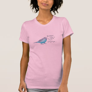 Parakeet: Budgies Gespräch in einer kleinen T-Shirt