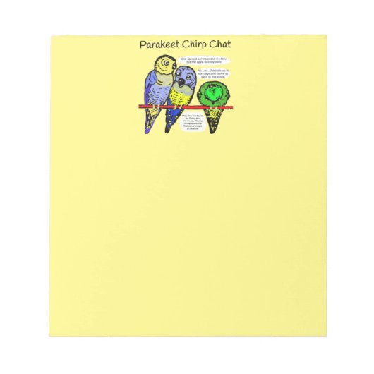 Parakeet Chirp Chat Achtung Notizblock (Vorderseite)