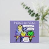 Parakeet Chirp und Talk ist billige Postkarte (Stehend Vorderseite)