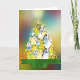 Parakeet Christmas tree Feiertagskarte