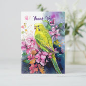 Parakeet Danke Note Card (Stehend Vorderseite)