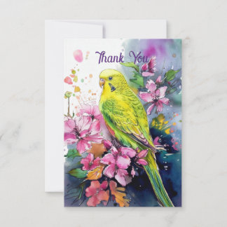 Parakeet Danke Note Card