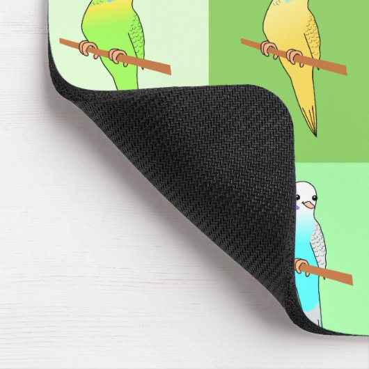 Parakeet-Grün deckte Muster mit Ziegeln Mousepad (Ecke)