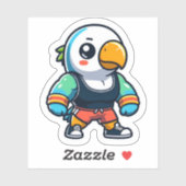 Parakeet Gym Bro Sticker (Blatt)
