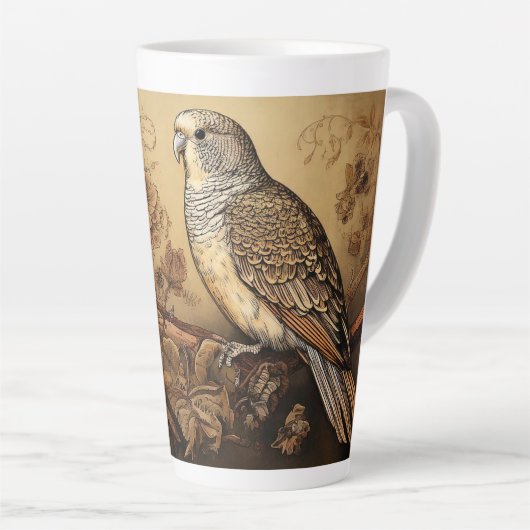 Parakeet in Sepia Tones Milchtasse (Rechte Ecke)