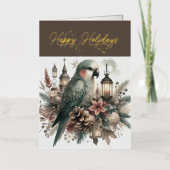 Parakeet Lanterns Happy Holidays Typografie (Vorderseite)