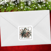 Parakeet Lanterns Weihnachten Quadratischer Aufkleber