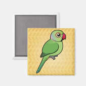 Parakeet mit Rose Magnet (Vorderseite/Rückseite)