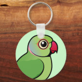 Parakeet mit Rose Schlüsselanhänger (Vorderseite)