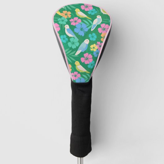 Parakeet & Palms Tropical Golf Head Cover Golf Headcover (Vorderseite)