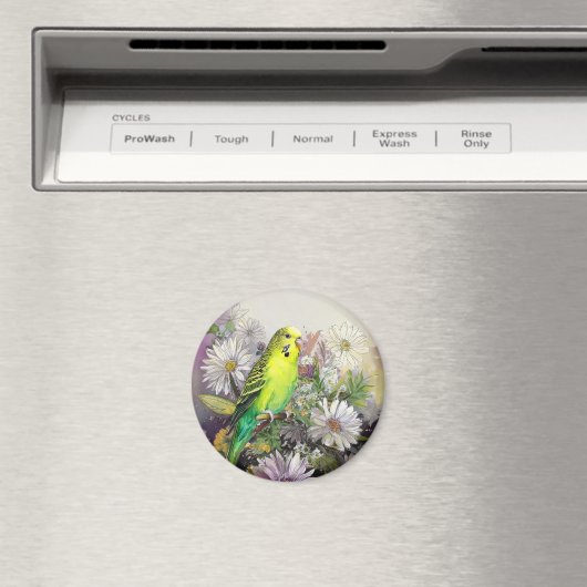 Parakeet und Daisies Magnet (In Situ (Geschirrspüler))