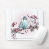 Parakeet-und Kirschblüten-Mausunterlage Mousepad (Mit Mouse)