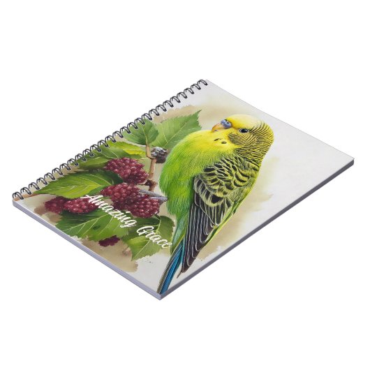 Parakeet- und Mulberries-Notebook Notizblock (Linke Seite)