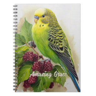 Parakeet- und Mulberries-Notebook Notizblock