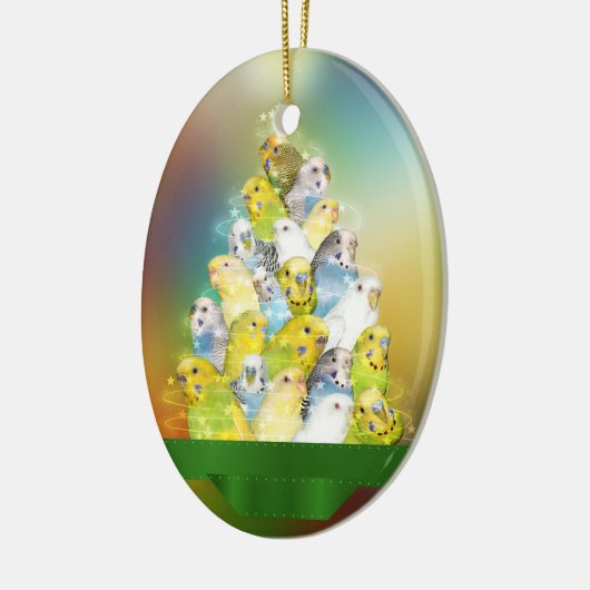 Parakeet-Weihnachtsbaum Keramikornament (Links)