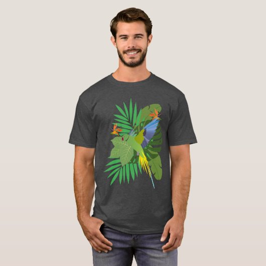 Parakeet with leaves T-Shirt (Vorne ganz)