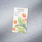 Parakeet with Tulips Exotic Pets Magnetische Visitenkarte (Beispiel)