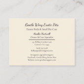 Parakeet with Tulips Exotic Pets Visitenkarte (Rückseite)