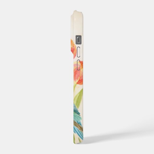 Parakeet with Tulips iPhone Hülle (Linke Seite)