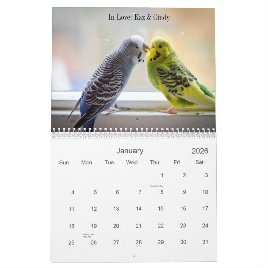 Parakeetkalender Kalender (Jan 2026)