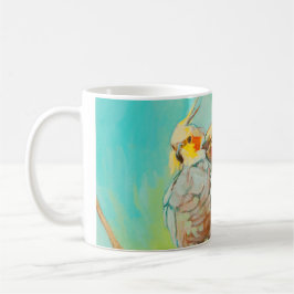 Parakeets im Liebe-hellblauen Wickelrock Kaffeetasse