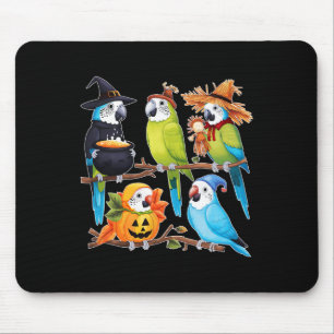 Parakeets in Kostümen Herbstsaison Halloween Spaß Mousepad